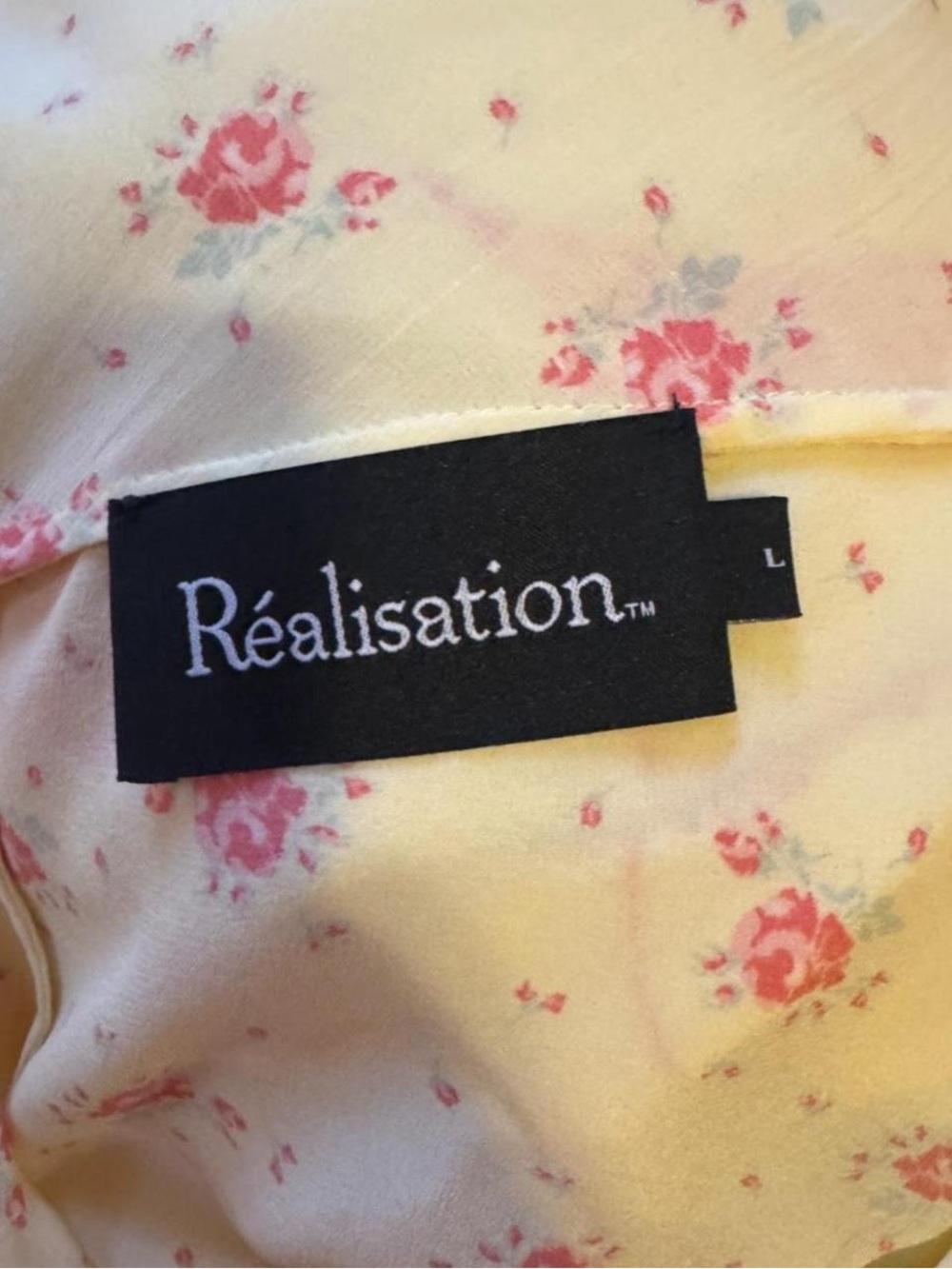 Realisation Par Isabelli 100% silk Yellow Floral V-Neck Sundress L - Picture 6 of 8